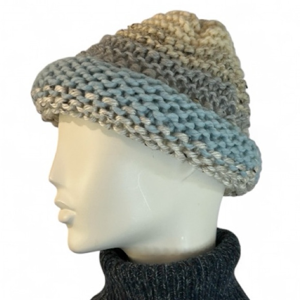 New Chunky Hand Knit Roll-Up Beanie